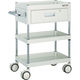 トラスコ中山 TRUSCO ファルコンワゴン 1段引出付 750×500 ウレタン双輪 ホワイト FAW-973VD-W 1台（直送品）