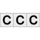 トラスコ中山 TRUSCO アルファベットステッカー 30×30 「C」 透明地/黒文字 3枚入 TSN-30-C-TM 1組(3枚)（直送品）