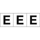 トラスコ中山 アルファベットステッカー 50×50 「E」 白地/黒文字 TSN-50-E 1組(3枚) 438-9204