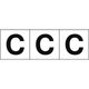トラスコ中山 アルファベットステッカー 30×30 「C」 白地/黒文字 TSN-30-C 1組(3枚) 438-8381