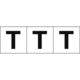 トラスコ中山 アルファベットステッカー 30×30 「T」 白地/黒文字 TSN-30-T 1組(3枚) 438-8721