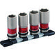 TONE インパクト用薄形ホイルナットソケットセット(ホルダー付) 4pcs HA404N 1セット 396-4353（直送品）
