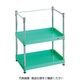 TRUSCO スチールラック フェニックスワゴンラック型 抗菌750X500 3方枠付 ヤンググリーン PEW-R972K-YG 1台（直送品）
