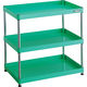 TRUSCO スチールラック フェニックスワゴンラック型 抗菌750X500 3段 ヤンググリーン PEW-R973-YG 1台（直送品）