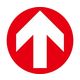 日本緑十字社 階段蹴込み板用標示ステッカー 矢印 STPSー9 赤 100×100mm 4枚組 エンビ 404109 1組(4枚)（直送品）
