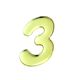 光 ゴールドメタル文字 「3」 天地60mm×1mm GM60ー3 GM60-3 1セット(3個)（直送品）