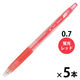 パイロット ジュース Juice 0.7mm ゲルインクボールペ 蛍光レッド LJU10FKR 5本