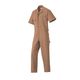 山田辰 綿100%半袖つなぎ服 ブラウン M 1-6451-BW-M 1枚（直送品）