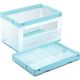 アイ・エル・シー 扉つき折りたたみコンテナ_ライトブルー CB51NRL片扉L-LB 1セット(1個×5)