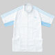 KAZEN adidas（アディダス）メンズジャケット 医療白衣 半袖 ホワイト+サックス 2XO SMS603-11（直送品）