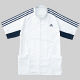 KAZEN adidas（アディダス）メンズジャケット 医療白衣 半袖 ホワイト+ネイビー 2XO SMS603-18（直送品）