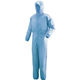 ミドリ安全 クリーンウェア 長袖 クリーンスーツ C1351B フード一体型 S ブルー 3148005603 1点(1着)（直送品）