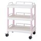 アズワン モバイルイージーカート(ガード枠付き:ピンク) 引出しなし 3段 645×444×835 ME21F 1個 7-1275-04（直送品）