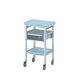 ダイドー パソコン処置カート 昇降式(引出し付き) ブルー AO-SH-B 1個 8-8190-05（直送品）