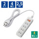 延長コード 電源タップ コンセント 2.5m 2ピン 4個口 一括スイッチ 雷ガード 白 T-K3A-2425WH エレコム 1個