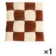 1枚 パッチワーク シートクッション ブラウン 約40×40×6.5cm 紐付き おしゃれ かわいい オフィス 事務所 椅子 車 チェア（直送品）