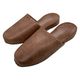 オーミケンシ 高級レザー調スリッパ ダークブラウン 10800047 1セット(3足)