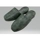 オーミケンシ 高級レザー調スリッパ ダークグリーン 10800048 1セット(3足)（直送品）