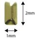 SHAREYDVA スタッズ メタル長方形 １ｍｍ×２ｍｍ ５０Ｐ ゴールド 1個（直送品）