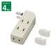 ヤザワコーポレーション 耐トラ付サイドタップ 4個口 白 Y02SU400WH 1個