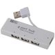 オーム電機 USBハブ 4ポート 収納式 ホワイト PC-SH4PS1-W（直送品）
