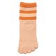 神戸生絲 婦人シルク5本指ソックスボーダー柄 オレンジ 22～24cm 3290 【介護用衣類】ウェルファンカタログ 921345（直送品）
