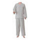 神戸生絲 紳士用 楽らくガーゼパジャマ長袖 グレー M NO801 【介護用衣類】ウェルファンカタログ ウェルファンコード：921021（直送品）
