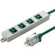 延長コード 電源タップ 1m 3P（ピン） 4個口 マグネット グリーン TAP-HPM4-1G サンワサプライ 1個（直送品）