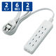 延長コード 電源タップ コンセント 2m 2ピン 6個口 ほこりシャッター 白 T-ST02N-2620WH エレコム 1個