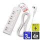 朝日電器 耐雷フラットスイッチ付タップ4P3m WBS-LS403F(W) 1個