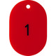 トラスコ中山 TRUSCO 番号入小判札 大 60X40 1~25 赤 THFL-0125-R 1箱(25枚) 116-2311（直送品）
