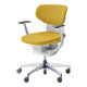 【組立設置込】コクヨ オフィスチェア イング クッション ラテラル アルミ肘 フローリング用 アルミ脚 ホワイト×オリーブイエロー 1脚（直送品）