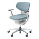【組立設置込】コクヨ オフィスチェア イング クッション ラテラル アルミ肘 フローリング用 アルミ脚 ホワイト×アッシュターコイズ 1脚（直送品）