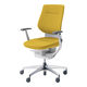 【組立設置込】コクヨ オフィスチェア イング クッション バーチカル アルミ肘 フローリング用 アルミ脚 ホワイト×オリーブイエロー 1脚（直送品）