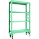 TRUSCO R3型ボルト式中量棚W1200XD500XH2000 4段 Φ150 ゴムキャスター付 R3-6454-G150 1台(1個)（直送品）