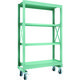 TRUSCO R3型ボルト式中量棚W1200XD500XH2000 4段 Φ150 ウレタンキャスター付 R3-6454-U150（直送品）