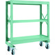 TRUSCO R3型ボルト式中量棚W1200XD500XH1400 3段 Φ150 ウレタンキャスター付 R3-4453-U150（直送品）