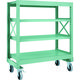TRUSCO R3型ボルト式中量棚W1200XD600XH1400 4段 Φ150 ウレタンキャスター付 R3-4464-U150（直送品）