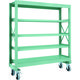 TRUSCO R3型ボルト式中量棚W1500XD500XH1700 5段 Φ150 ウレタンキャスター付 R3-5555-U150（直送品）