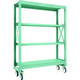 TRUSCO R3型ボルト式中量棚W1500XD500XH2000 4段 Φ150 ゴムキャスター付 R3-6554-G150 1台(1個)（直送品）