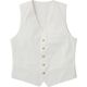 【飲食店向けユニフォーム】kitemasu（キテマス） 男女兼用ダンガリーベスト M ホワイト KMV2790 1枚（直送品）