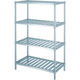 シンコー ステンレスラック(スノコ棚タイプ)4段 RS4型 SUS430 1488×588×1800 RS4-15060 1台(1個)（直送品）