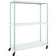 TRUSCO フェニックスラック 1200X450 3段 U車輪付 W色 抗菌粉体塗装 PER-5443-U125-W 1台(1個)（直送品）