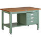 TRUSCO 中荷重作業台(1200kg)HW型 1200X750XH740 3段引出付 グリーン色 緑 HW-1200D3 GN 1台（直送品）