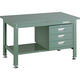 TRUSCO 中荷重作業台(1200kg)HW型 1200X750XH740 3段引出付 グリーン色 緑 SHW-1200D3 GN 1台（直送品）
