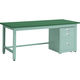 TRUSCO 中荷重作業台(800kg)GW型 1800X900XH740 3段キャビネット付 グリーン色 GWP-1890UDC111（直送品）
