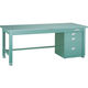 TRUSCO 中荷重作業台(2000kg)DW型 1200X750XH740 3段ワゴン付 グリーン色 SDW-1200UDC111 1台（直送品）