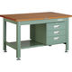 トラスコ中山 TRUSCO 中荷重作業台(2000kg)DW型 1200X750XH740 3段引出付 グリーン色 DW-1200D3 1台（直送品）
