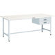 TRUSCO 軽荷重作業台(300kg)AE型 1800X750XH740 2段引出付 ホワイト色 AE-1800F2 W 1台（直送品）