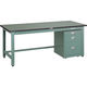 TRUSCO 中荷重作業台(800kg)GW型 1500X750XH740 3段キャビネット付 グリーン色 GWR-1575UDC111（直送品）